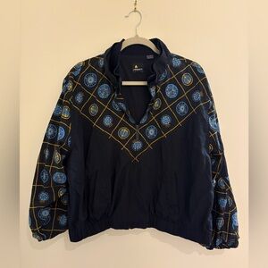 Vintage Liz Sport Black and Blue Patterned Jacket